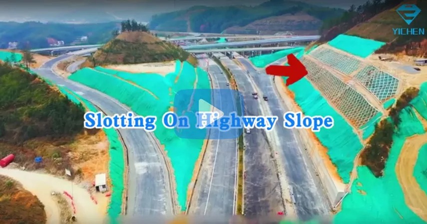 Yichen is a professional manufacturer and supplier of Drum Cutters. Yichen Drum Cutter or rock cutter fit for excavators and skid steer loaders from 2.5 to 60 tons. The drum cutters designed for applications such as digging trenches for laying pipelines, cables or drainage, tunnel construction and excavation of concrete structures etc. Our product line has both transverse and axial drum cutters. Slotting On Highway Slope by Drum Cutter is very common in high-speed construction.