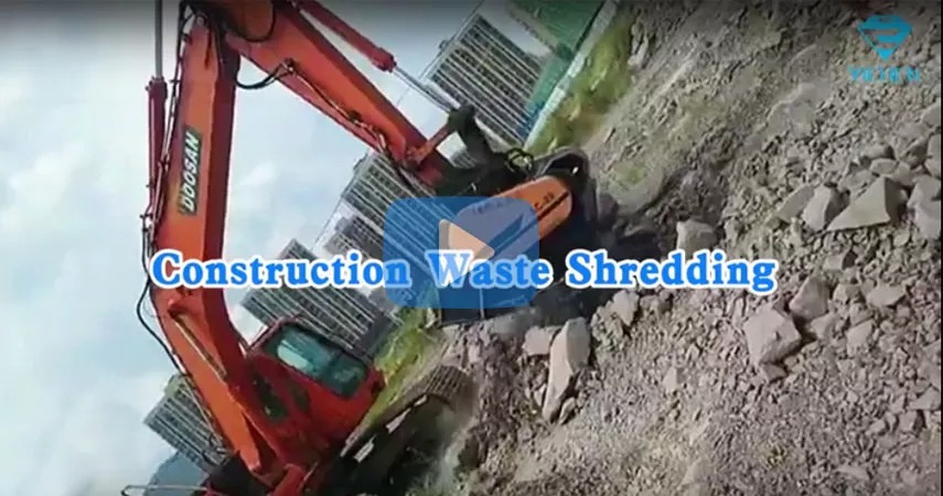 The Yichen crusher buckets are specifically designed to crush construction and demolition materials. The crushed material is typically concrete, bricks, hard asphalt, wood material or mixed material. Yichen Crusher Buckets can fit excavators from 7 to 40 tons. Construction waste shredding by crusher bucket is a very common application and is welcomed by construction parties. This not only reduces construction costs, but also reduces waste of resources. If the customer has the demand for crushing construction waste, they can buy crusher buckets from our company.